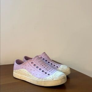 Native Shoes Kids Slip-On Sneakers in Light Pink and Cream